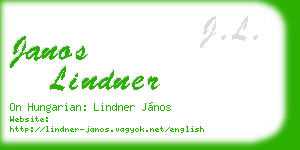 janos lindner business card